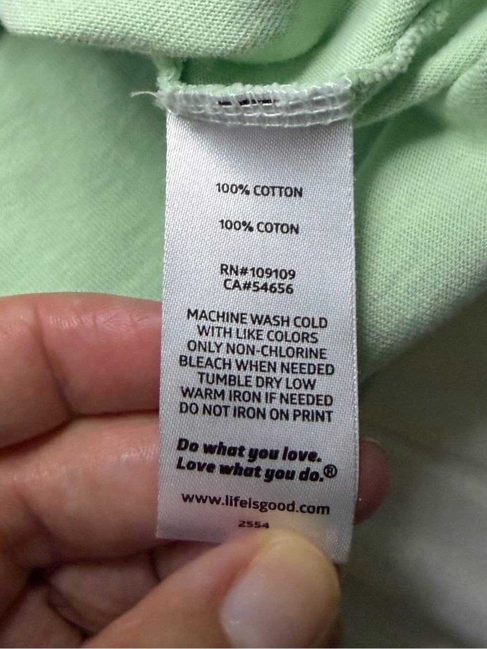 Life Is Good Mint Green V-Neck Tee with Heart Puppy Graphic - Picture 14 of 15